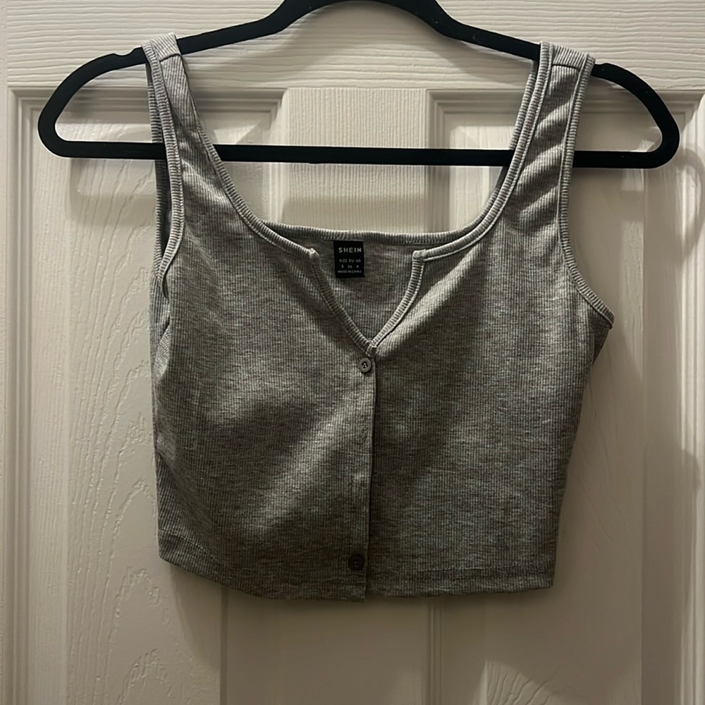 Grey shein crop top